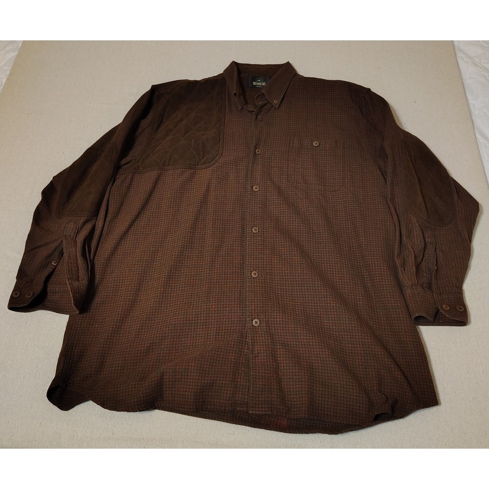REDHEAD Mens 2XLT Brown Plaid Flannel Shooting Shirt Duck‎ Hunting Button Up QQ